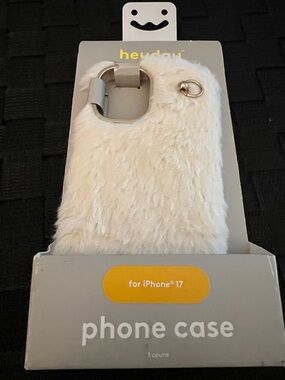 Plush Faux Fur White Phone Case for iPhone 17